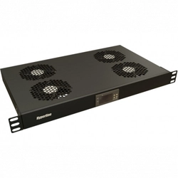 Кондиционеры для серверных шкафов Hyperline Модуль вентиляторный 19" 1U глубиной 290мм с термостатом и 4-я вентиляторами TRFA-WB-MICR-4F-RAL9004