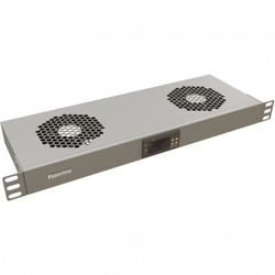 Кондиционеры для серверных шкафов Hyperline Модуль вентиляторный 19" 1U глубиной 170 мм с термостатом и 2 вентиляторами TRFA-WB-MICR-2F-RAL7035