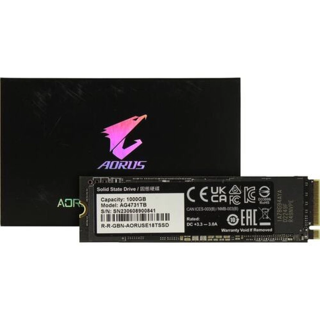 Внутренний жесткий диск Gigabyte AORUS Gen4 7300 AG4731TB 1.0 (SSD (твердотельные), 1 ТБ, M.2, PCIe)