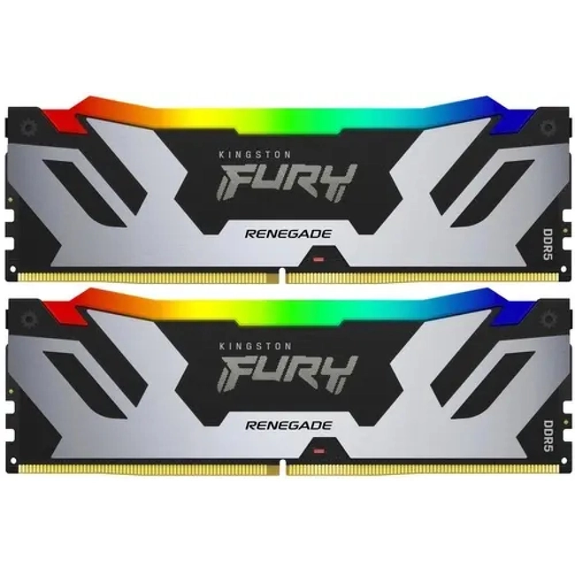 ОЗУ Kingston FURY Renegade Silver RGB KF576C38RSAK2-32 (DIMM, DDR5, 32 Гб (2 х 16 Гб), 7600 МГц)
