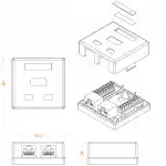 Сетевая розетка Hyperline Розетка компьютерная RJ-45(8P8C) категория 5e экранированная двойная внешняя SB1-2-8P8C-C5e-SH-WH