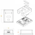 Сетевая розетка Hyperline Розетка компьютерная RJ-45(8P8C) категория 6 экранированная одинарная внешняя Dual IDC SB1-1-8P8C-C6-SH-WH