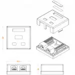 Сетевая розетка Hyperline Розетка компьютерная RJ-45(8P8C) категория 6 двойная внешняя SB1-2-8P8C-C6-WH