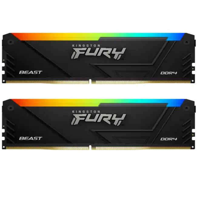 ОЗУ Kingston Fury Beast RGB KF437C19BB2AK2/16 (DIMM, DDR4, 16 Гб (2 х 8 Гб), 3733 МГц)