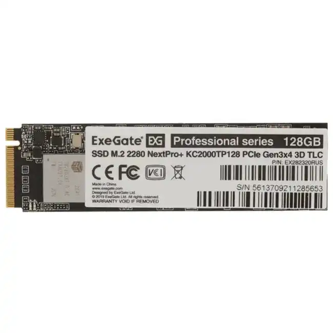 Внутренний жесткий диск ExeGate NextPro+ KC2000TP128 EX282320RUS (SSD (твердотельные), 128 ГБ, M.2)