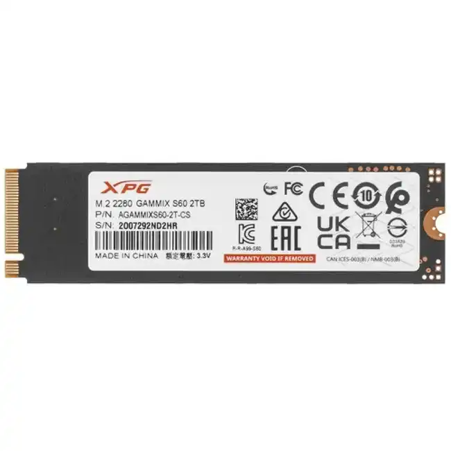 Внутренний жесткий диск ADATA XPG GAMMIX S60 BLADE AGAMMIXS60-2T-CS (SSD (твердотельные), 2 ТБ, M.2, PCIe)