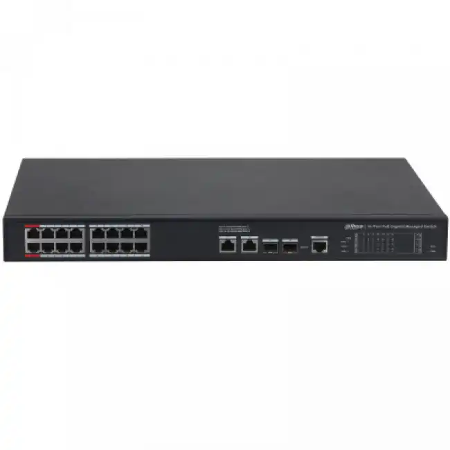 Коммутатор Dahua S4220-16GT-240 DH-S4220-16GT-240 (1000 Base-T (1000 мбит/с), 2 SFP порта)